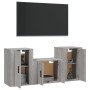 TV furniture set 3 pieces Sonoma gray plywood by vidaXL, TV Furniture - Ref: Foro24-3188388, Price: 113,46 €, Discount: %