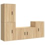 Set de muebles para TV 4 pzas madera contrachapada roble Sonoma de vidaXL, Muebles TV - Ref: Foro24-3188609, Precio: 160,59 €...