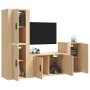 Set de muebles para TV 4 pzas madera contrachapada roble Sonoma de vidaXL, Muebles TV - Ref: Foro24-3188609, Precio: 160,59 €...