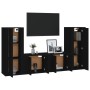 Black plywood 4-piece TV furniture set by vidaXL, TV Furniture - Ref: Foro24-3188767, Price: 193,25 €, Discount: %