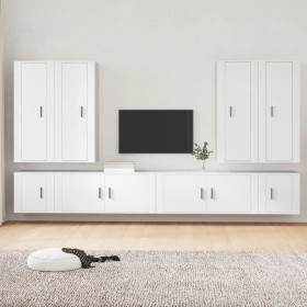 TV furniture set 8 pieces white plywood by vidaXL, TV Furniture - Ref: Foro24-3188854, Price: 404,73 €, Discount: %