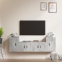 4-piece TV furniture set made of gray concrete plywood. by vidaXL, TV Furniture - Ref: Foro24-3188546, Price: 139,74 €, Disco...