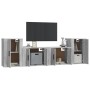 4-piece TV furniture set made of gray concrete plywood. by vidaXL, TV Furniture - Ref: Foro24-3188546, Price: 139,74 €, Disco...