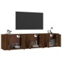 Wall TV cabinets 3 pcs brown oak 57x34.5x40 cm by vidaXL, TV Furniture - Ref: Foro24-3188349, Price: 137,89 €, Discount: %