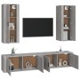 TV furniture set 4 pieces Sonoma gray plywood by vidaXL, TV Furniture - Ref: Foro24-3188852, Price: 211,87 €, Discount: %