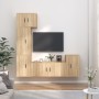 TV furniture set 5 pieces Sonoma oak plywood by vidaXL, TV Furniture - Ref: Foro24-3188625, Price: 217,68 €, Discount: %