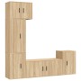 TV furniture set 5 pieces Sonoma oak plywood by vidaXL, TV Furniture - Ref: Foro24-3188625, Price: 217,68 €, Discount: %