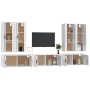 TV furniture set 7 pieces glossy white plywood by vidaXL, TV Furniture - Ref: Foro24-3188872, Price: 449,50 €, Discount: %