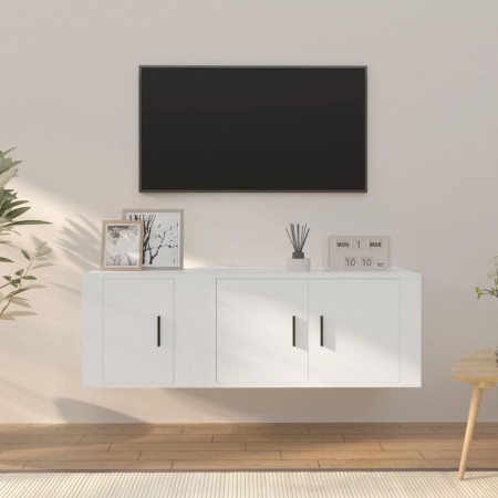 2-piece white plywood TV furniture set by vidaXL, TV Furniture - Ref: Foro24-3188406, Price: 76,27 €, Discount: %