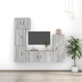 Set de muebles para TV 5 pzas madera contrachapada gris Sonoma de vidaXL, Muebles TV - Ref: Foro24-3188812, Precio: 224,99 €,...