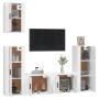 TV furniture set 5 pieces glossy white plywood by vidaXL, TV Furniture - Ref: Foro24-3188776, Price: 226,63 €, Discount: %