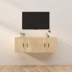 Muebles para TV de pared 2 uds roble Sonoma 57x34,5x40 cm de vidaXL, Muebles TV - Ref: Foro24-3188337, Precio: 81,28 €, Descu...