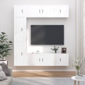 TV furniture set 7 pieces white plywood by vidaXL, TV Furniture - Ref: Foro24-3188646, Price: 337,21 €, Discount: %