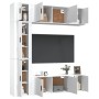 TV furniture set 7 pieces white plywood by vidaXL, TV Furniture - Ref: Foro24-3188646, Price: 323,99 €, Discount: %