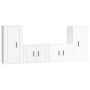 Set de muebles de TV 4 pzas madera contrachapada blanco brillo de vidaXL, Muebles TV - Ref: Foro24-3188552, Precio: 173,95 €,...