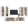 TV furniture set, 6 pieces, white plywood by vidaXL, TV Furniture - Ref: Foro24-3188862, Price: 383,17 €, Discount: %