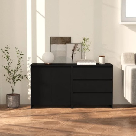 2-piece manufactured wood black sideboard by vidaXL, Sideboards - Ref: Foro24-3098058, Price: 156,13 €, Discount: %