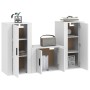 3-piece white plywood TV furniture set by vidaXL, TV Furniture - Ref: Foro24-3188518, Price: 136,22 €, Discount: %