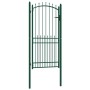 Fence gate with green steel spikes 100x200 cm by vidaXL, garden gates - Ref: Foro24-146397, Price: 237,57 €, Discount: %