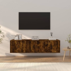 Set TV-Möbel 3-tlg. Sperrholz geräucherte Eiche von vidaXL, TV-Möbel - Ref: Foro24-3188403, Preis: 98,66 €, Rabatt: %