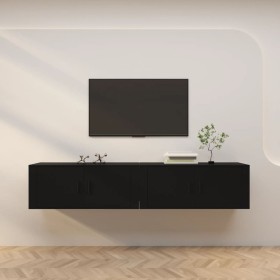 Wall TV furniture 2 pcs black 100x34.5x40 cm by vidaXL, TV Furniture - Ref: Foro24-3188367, Price: 138,99 €, Discount: %