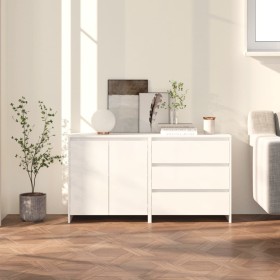 2-Piece White Manufactured Wood Sideboard by vidaXL, Sideboards - Ref: Foro24-3098057, Price: 165,93 €, Discount: %