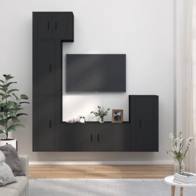 5-piece black plywood TV furniture set by vidaXL, TV Furniture - Ref: Foro24-3188615, Price: 264,02 €, Discount: %