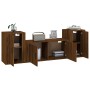 Set de muebles para TV 3 pzas madera contrachapada roble marrón de vidaXL, Muebles TV - Ref: Foro24-3188517, Precio: 145,22 €...