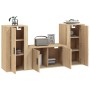 Set de muebles para TV 3 pzas madera contrachapada roble sonoma de vidaXL, Muebles TV - Ref: Foro24-3188529, Precio: 149,27 €...