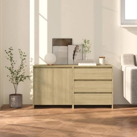 2-teiliges Sideboard aus Sonoma-Eiche von vidaXL, Sideboards - Ref: Foro24-3098059, Preis: 134,61 €, Rabatt: %