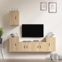 TV furniture set 5 pieces Sonoma oak plywood by vidaXL, TV Furniture - Ref: Foro24-3188569, Price: 189,46 €, Discount: %