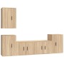 TV furniture set 5 pieces Sonoma oak plywood by vidaXL, TV Furniture - Ref: Foro24-3188569, Price: 189,46 €, Discount: %