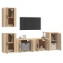 TV furniture set 5 pieces Sonoma oak plywood by vidaXL, TV Furniture - Ref: Foro24-3188569, Price: 189,46 €, Discount: %