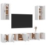 TV furniture set 6 pieces white plywood by vidaXL, TV Furniture - Ref: Foro24-3188686, Price: 240,99 €, Discount: %