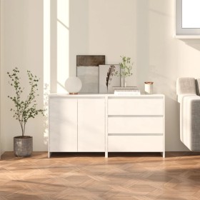 Zweiteiliges Sideboard aus glänzend weißem Holzwerkstoff von vidaXL, Sideboards - Ref: Foro24-3098061, Preis: 181,57 €, Rabat...