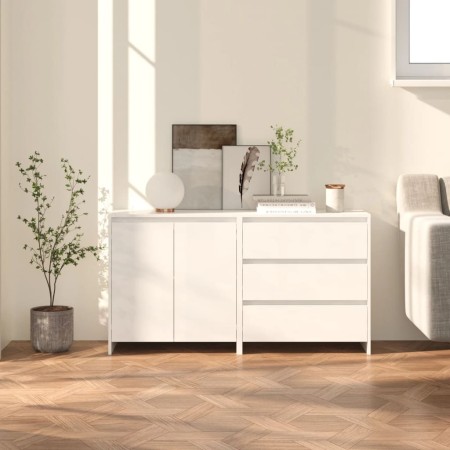 Zweiteiliges Sideboard aus glänzend weißem Holzwerkstoff von vidaXL, Sideboards - Ref: Foro24-3098061, Preis: 180,37 €, Rabat...