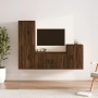 TV furniture set 4 pieces oak brown plywood by vidaXL, TV Furniture - Ref: Foro24-3188613, Price: 165,99 €, Discount: %