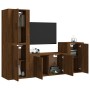 TV furniture set 4 pieces oak brown plywood by vidaXL, TV Furniture - Ref: Foro24-3188613, Price: 165,99 €, Discount: %