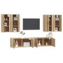 TV furniture set 6 pieces sonoma oak plywood by vidaXL, TV Furniture - Ref: Foro24-3188713, Price: 357,28 €, Discount: %