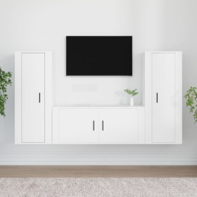 3-teiliges TV-Möbelset Sperrholz weiß von vidaXL, TV-Möbel - Ref: Foro24-3188758, Preis: 170,31 €, Rabatt: %