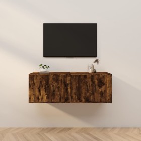 Wall-mounted TV furniture 2 units smoked oak 57x34.5x40 cm by vidaXL, TV Furniture - Ref: Foro24-3188339, Price: 71,99 €, Dis...