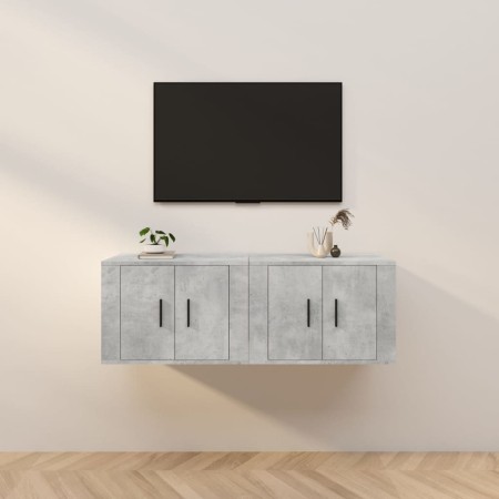 Wand-TV-Schränke 2 Stück betongrau 57x34,5x40 cm von vidaXL, TV-Möbel - Ref: Foro24-3188338, Preis: 71,24 €, Rabatt: %