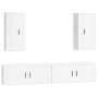 4-piece TV furniture set, glossy white plywood by vidaXL, TV Furniture - Ref: Foro24-3188696, Price: 232,93 €, Discount: %