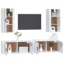 4-piece TV furniture set, glossy white plywood by vidaXL, TV Furniture - Ref: Foro24-3188696, Price: 232,93 €, Discount: %