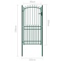 Fence gate with green steel spikes 100x200 cm by vidaXL, garden gates - Ref: Foro24-146397, Price: 237,57 €, Discount: %