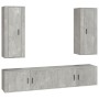 TV furniture set 4 pieces concrete gray plywood by vidaXL, TV Furniture - Ref: Foro24-3188850, Price: 228,99 €, Discount: %