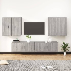 Set de muebles para TV 6 pzas madera contrachapada gris Sonoma de vidaXL, Muebles TV - Ref: Foro24-3188716, Precio: 345,76 €,...