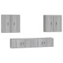 Set de muebles para TV 6 pzas madera contrachapada gris Sonoma de vidaXL, Muebles TV - Ref: Foro24-3188716, Precio: 331,83 €,...