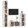 Set de muebles de TV 4 pzas madera contrachapada blanco brillo de vidaXL, Muebles TV - Ref: Foro24-3188792, Precio: 236,01 €,...