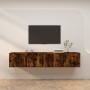 Wall TV cabinets 2 pcs smoked oak 100x34.5x40 cm by vidaXL, TV Furniture - Ref: Foro24-3188371, Price: 119,99 €, Discount: %